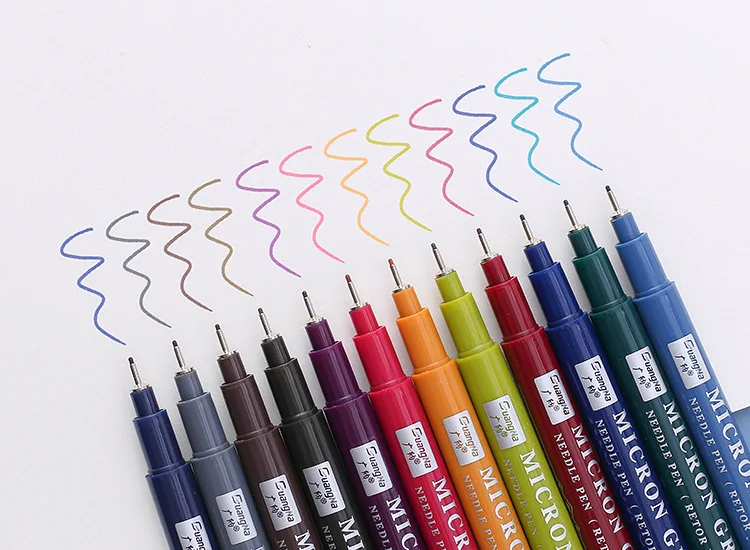 Vintage 12 Colors Needle Tube Micro line Pen Painting - Temu