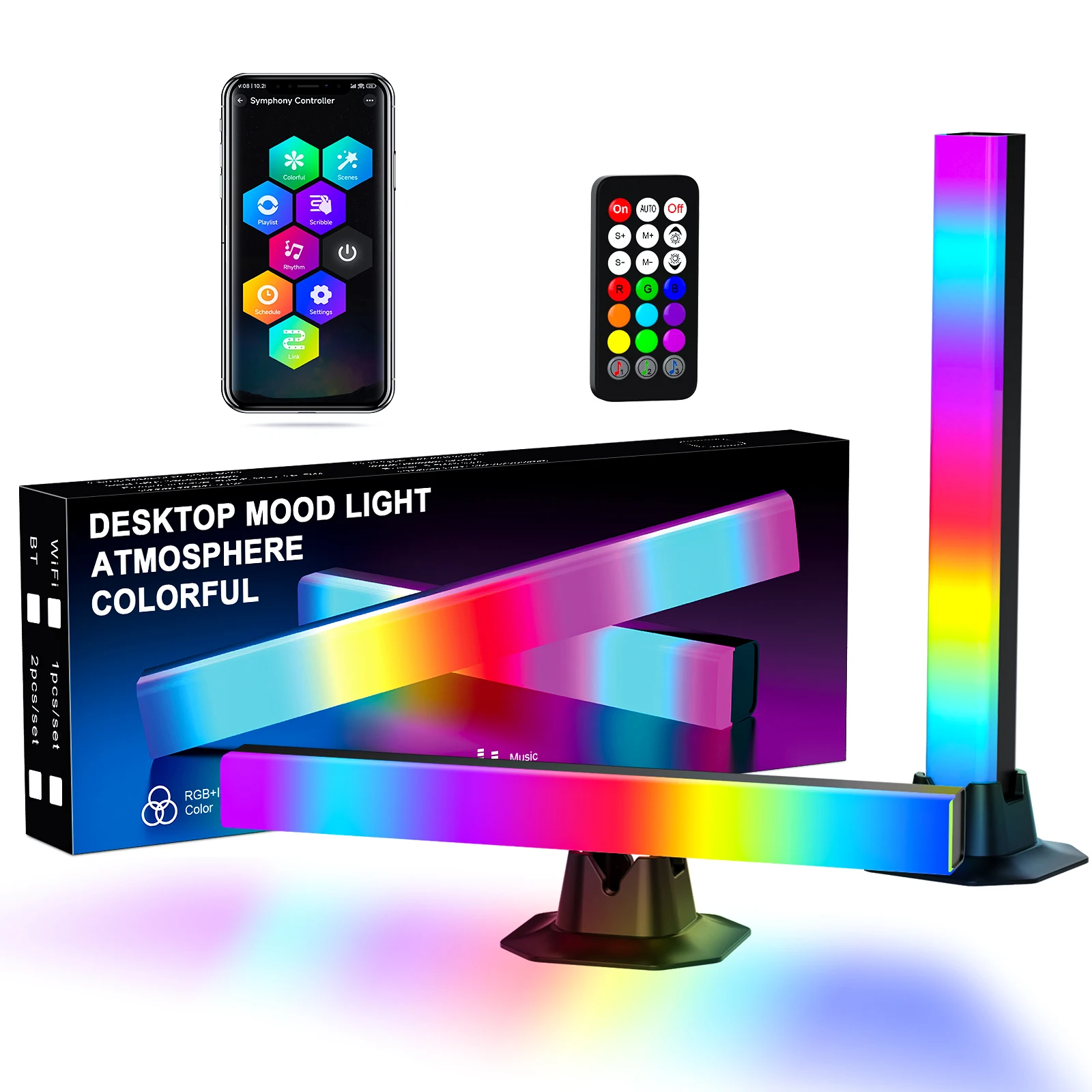 

LED Pickup Light RGB Sound Control Symphony Lamp Music Rhythm Lights TV computer Desktop Light With APP Remote Control