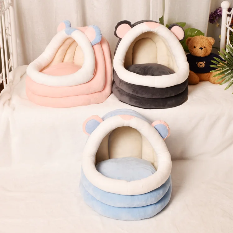 

Four Seasons Cat Bed Villa Small Dog Pet House Universal Cat Nest Semi-enclosed Pet Nest