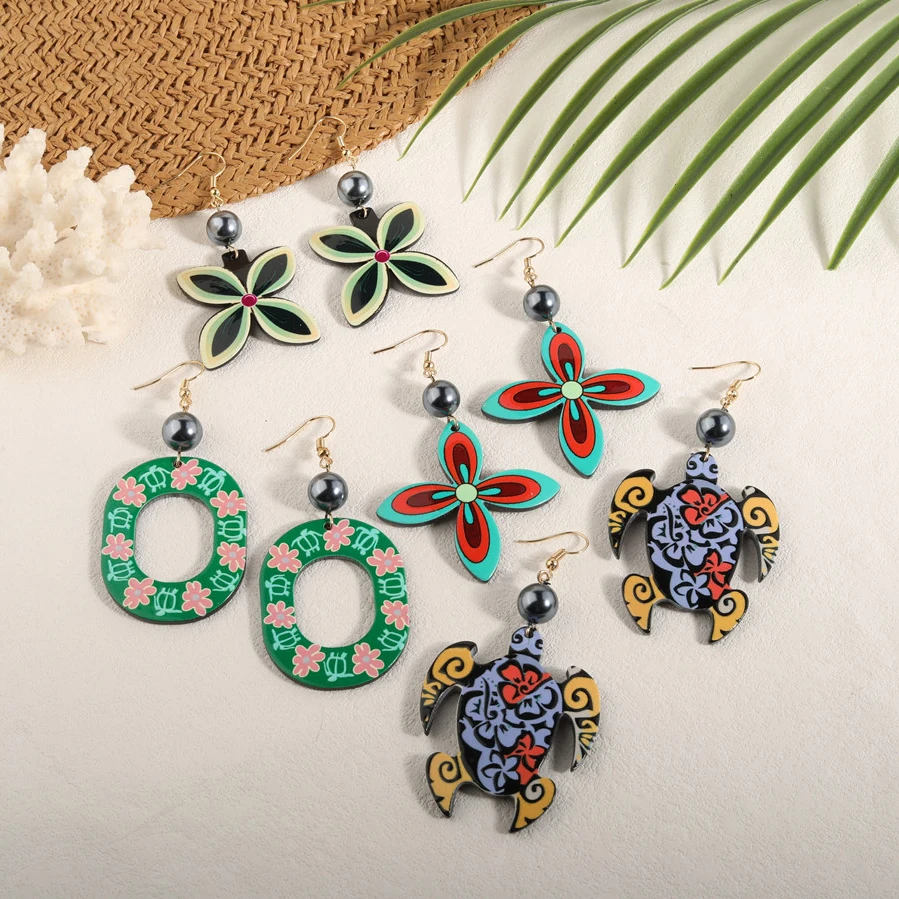 

Hawaiian wholesale fast delivery acrylic earrings earring women earring for girls