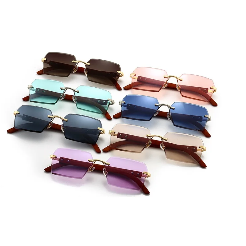 

Lmamba Frameless Cut-Edge Sunglasses 2021 Retro Square Sunglasses Women UV400 Rimless Sun Glasses Men