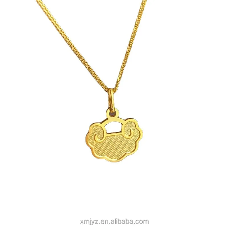 

Certified 5G Gold New Necklace Female 999 Pure Gold Mermaid Set Chain 24K Pure Gold Geometric Necklace