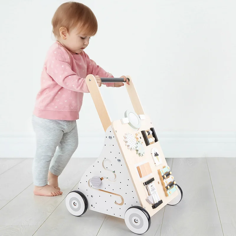 

Children's wooden multifunctional anti-rollover walking walker stroller toy for babies 0-3 years old walker for kids 2022, Mutil color
