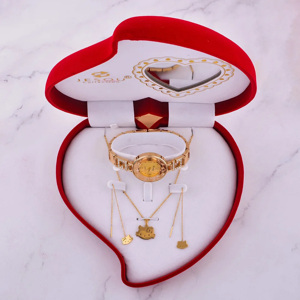 

2021 fashion new gift watch set personality exaggerated ladies 2pc stylish girls watch wholesale