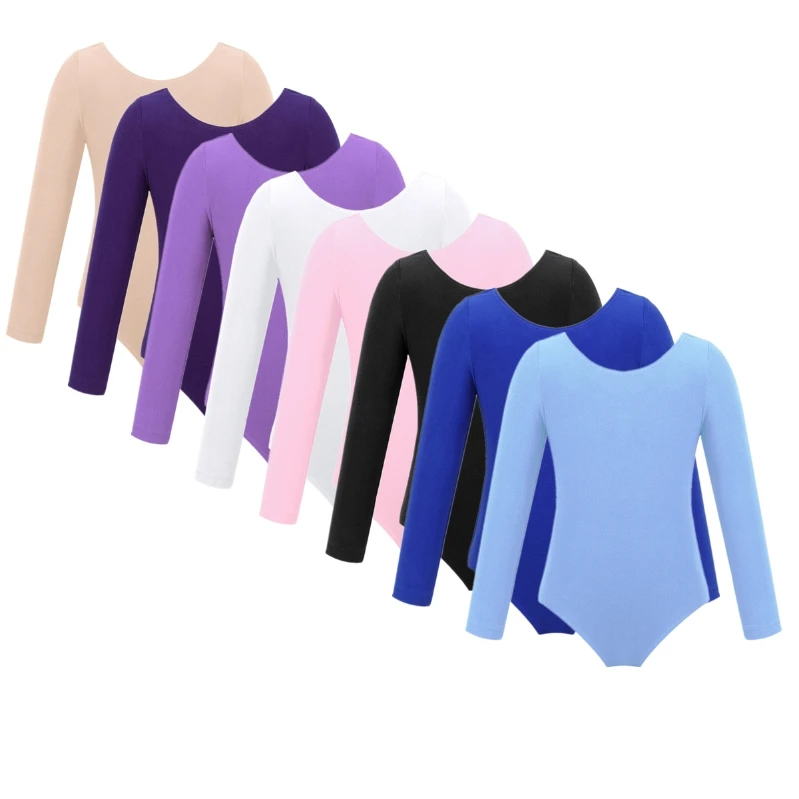 

New Arrived Girls Long Sleeve Ballet Dancer Gymnastics Classic Tutu Dancerwear Training Leotard