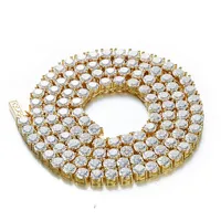 

High quality 18K Gold Plated 5mm Lab Diamond Tennis Chain With Spring Clasp