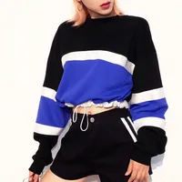 

Contrast Color Slim Fit Short Paragraph Long Sleeve Sweatshirt Chemisier Femme Camisetas Al Por Mayor