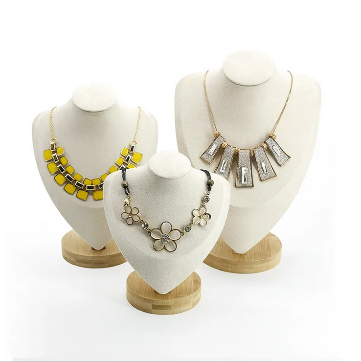 

Hot Sales Elegant Wood Jewelry Display Neck Stands Jewelry Display Bust, As the picture shown