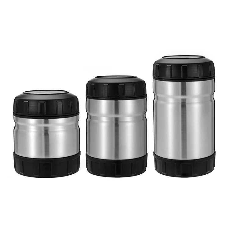 

304 Double Wall Stainless Steel Unique Design 1000ml Vacuum Flasks Straight Cup Stainless Steel Vacuum Food Jar