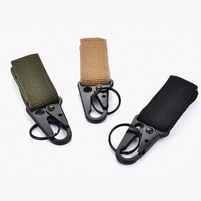 

Wholesale carabiner hook webbing canvas snap hook carabiner belt keychain