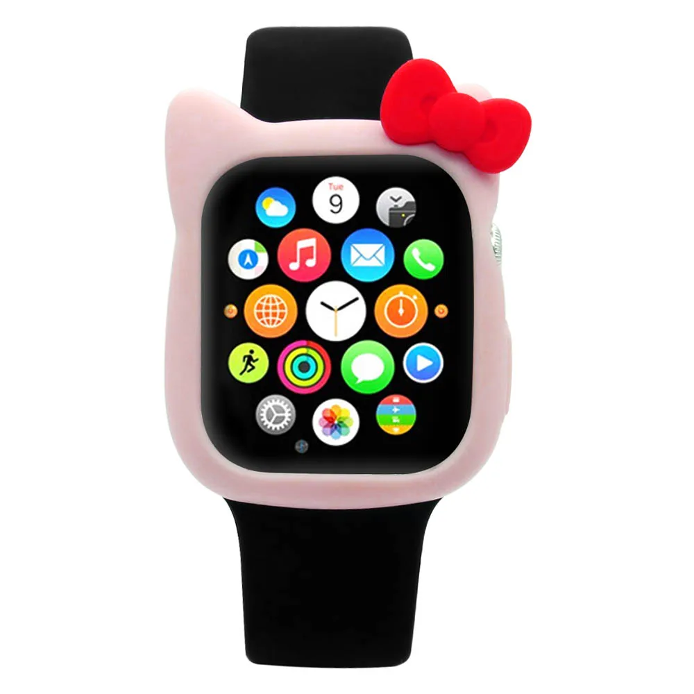 

Lovely Silicon Hello Kitty Watch Case For Apple Watch 40mm 44mm, As the photo shows