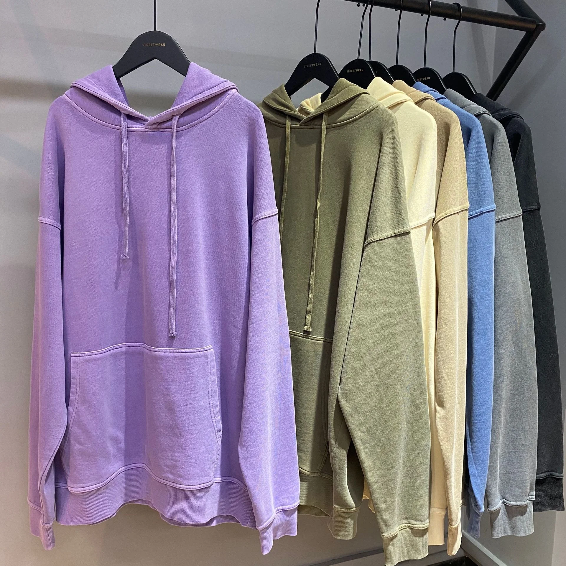 

Drop Shipping High Quality Cotton Unisex Stone Washed Hoodie Vintage Stone Washing Hoodies 100% cotton