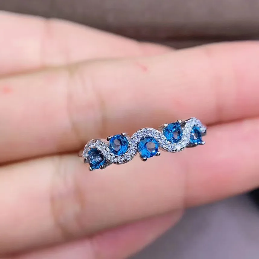 

Natural Topaz Ring women's 925 sterling silver simple style