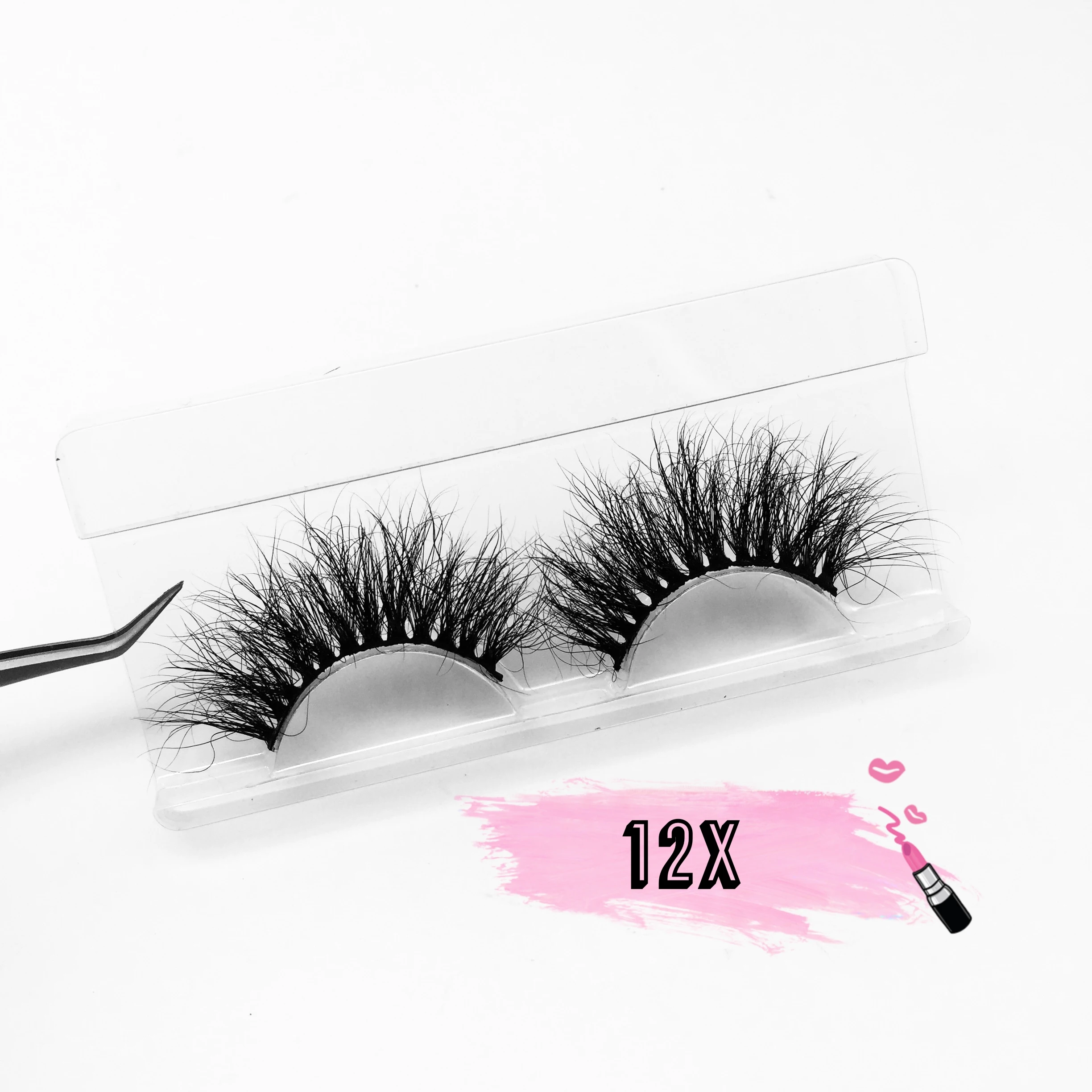 

3 d 22mm discount mink eyelash strips private label case packaging best cheap mink eyelash vendors meet beauty, Black