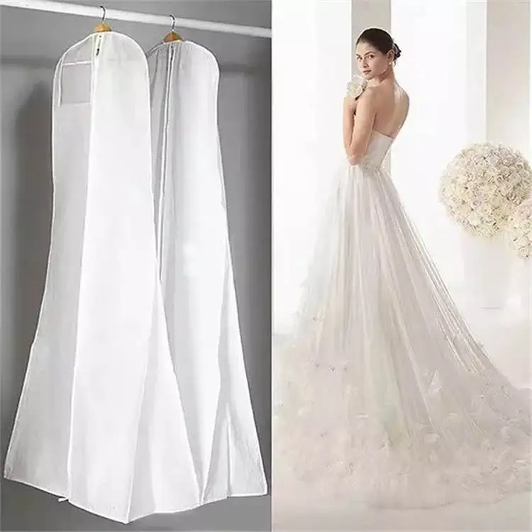 Bridal gown wedding dress bags with logo customized wedding dress garment bag foldable