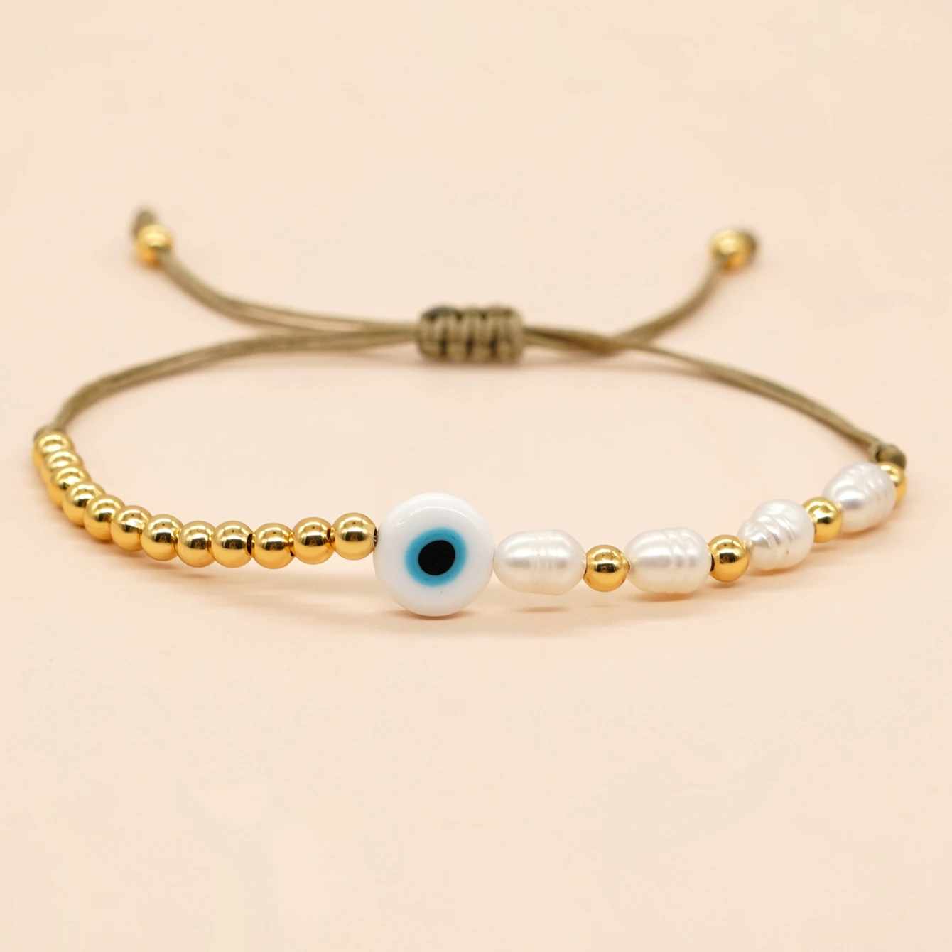 

Go2boho New In Freshwater Pearl Gold Bead Evil Eye Friendship Bracelet For Women Boho New Arrival In Summer Jewelry