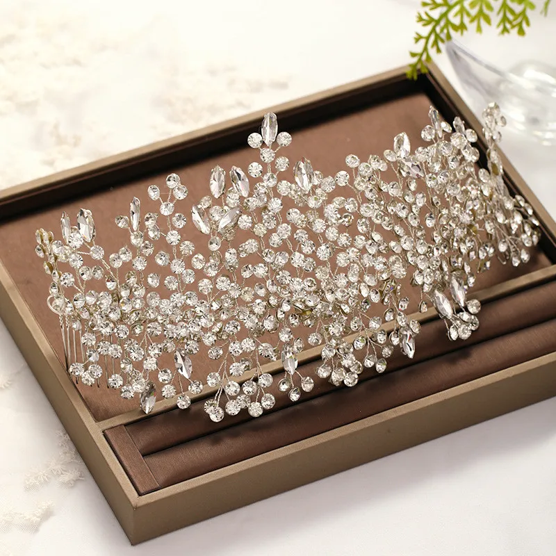 

RE3817 Full Rhinestone Bridal Hair vine Crystal Wedding headband with combs Hair ornaments