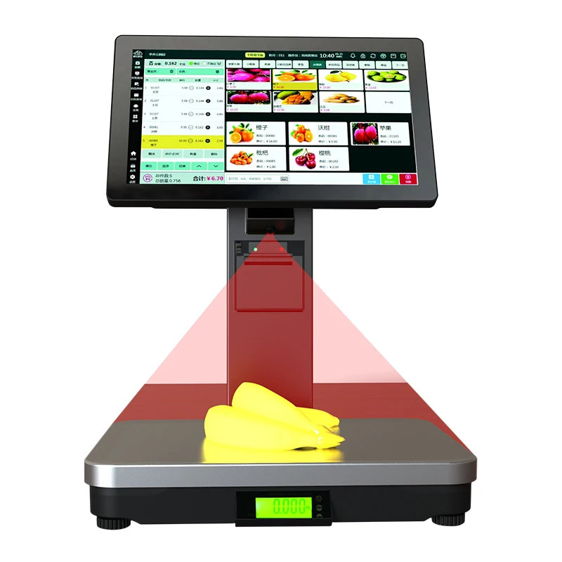 

11.6 inch digital weighing scale with barcode label printer for retail Market