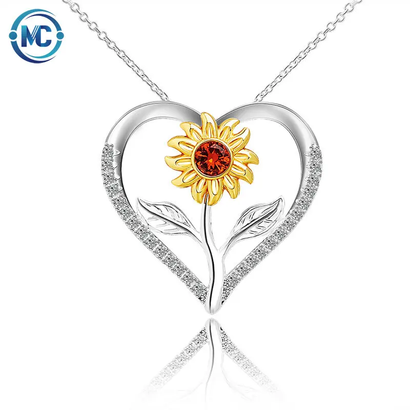 

2021 New Korean Creativity you are my sunshine sunflower jewelry necklace for birthday gift