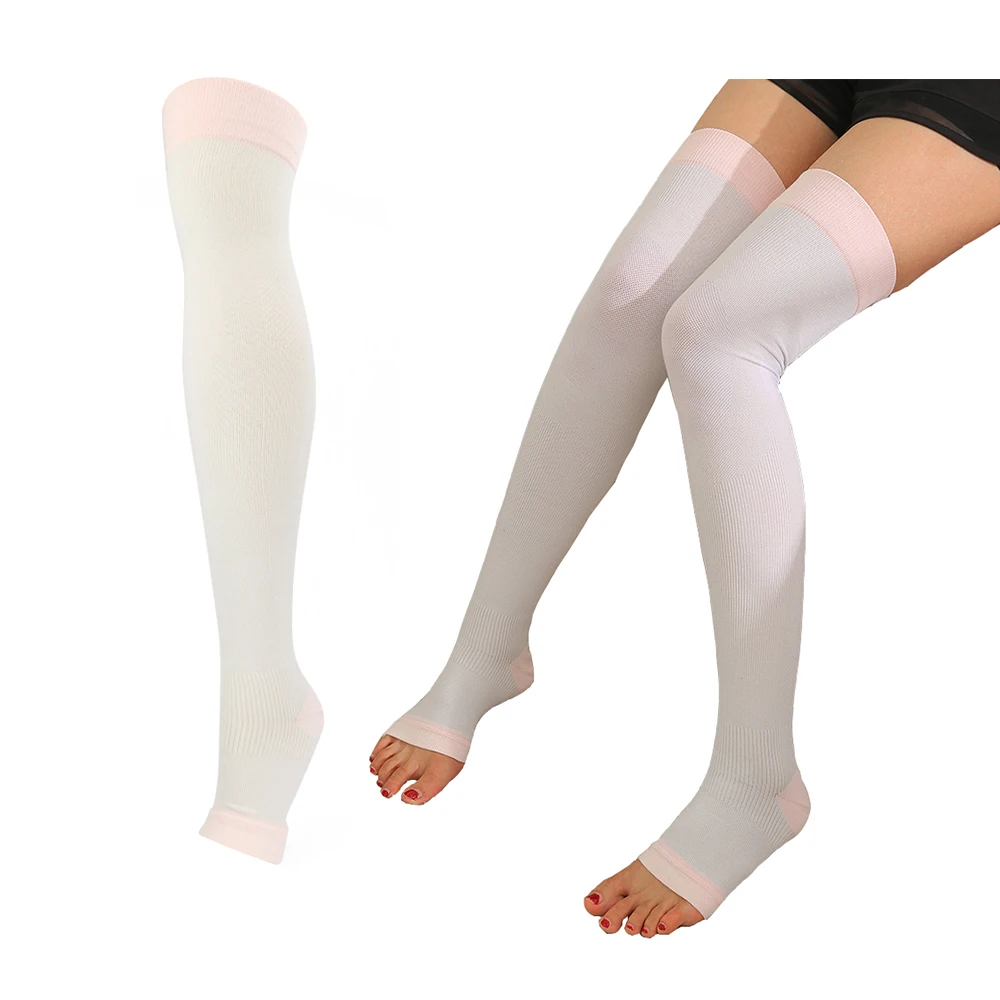

Over Knee Compression Socks with Open Toe Support Custom for Women, Custom color