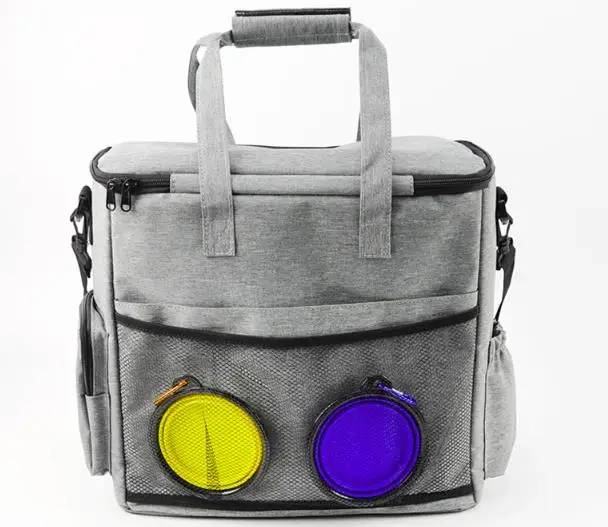 

Hotsale Dog Travel Storage Bag Dog Travel Kit Supplies Pet Weekend Outdoors Organiser Tote Bag In Stock, Grey & black