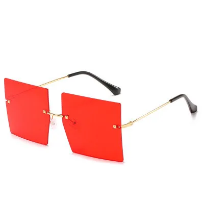 

Fashion Sunglasses Women Square Brand Designer Oversized Sun Glasses Geometric Shades Retro Rimless Sunglasses Wholesale, Custom color