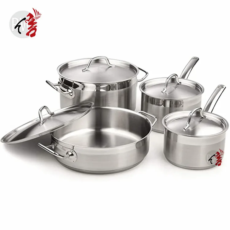 

Energy saving bottom Cooking ware for kitchen with stainless steel lid Realwin Durable cooking pot big fry pan cookware sets