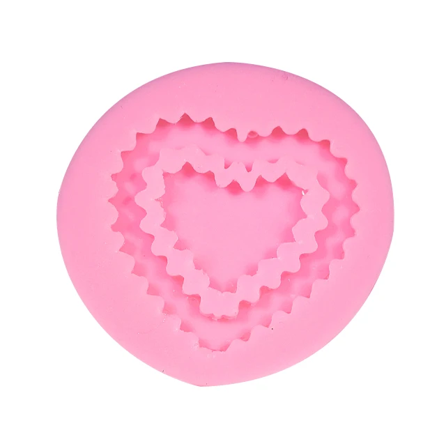 

Silicone resin molds love heart shape cake lace chocolate decoration baking mold, Pink