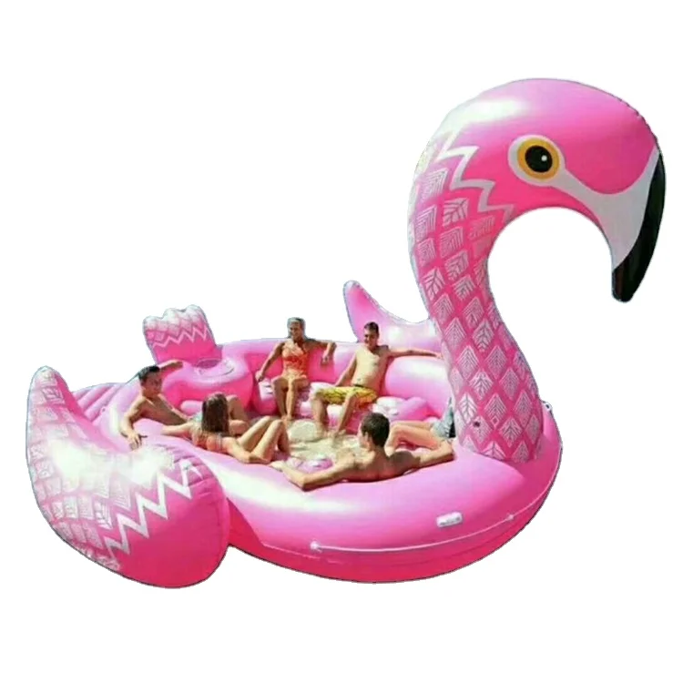 

6 person pink inflatable flamingo, inflatable unicorn for water games
