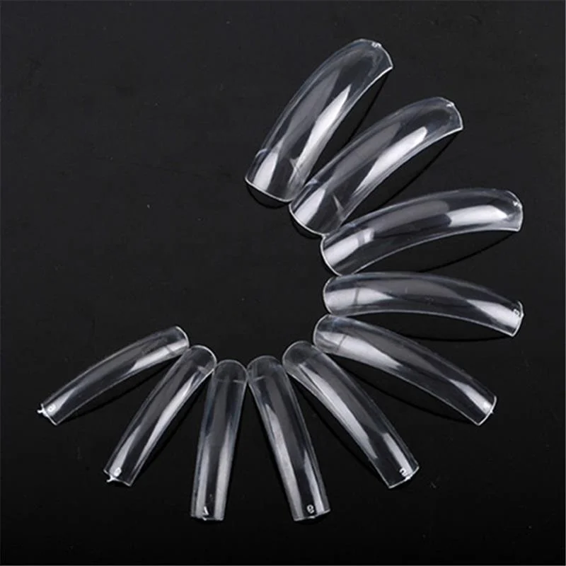 

500 Clear Full Acrylic False Artificial Nail Art Long Tips