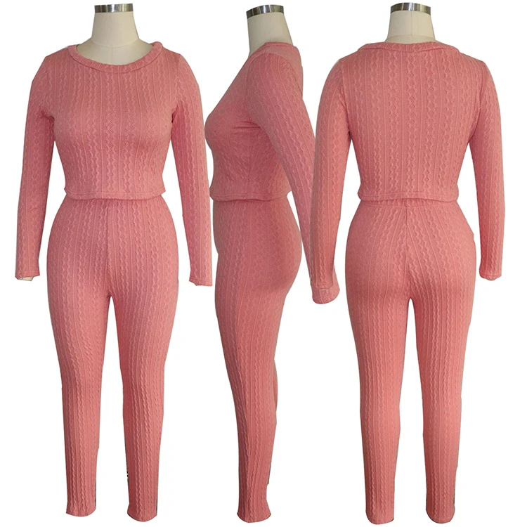 
Custom boutique sweater suit fall women clothing two piece sets 