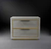 American Style Modern Hotel Metal And Shark Leather Bedside Table For Bedroom