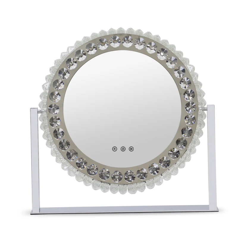 

JYD Mirror luxury crystal led light cosmetic makeup mirror Round shape