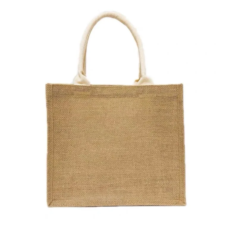 

Custom Printed Burlap Handbag Eco Reusable Shopping Jute Tote Bag Recycle jute shopping carry bag