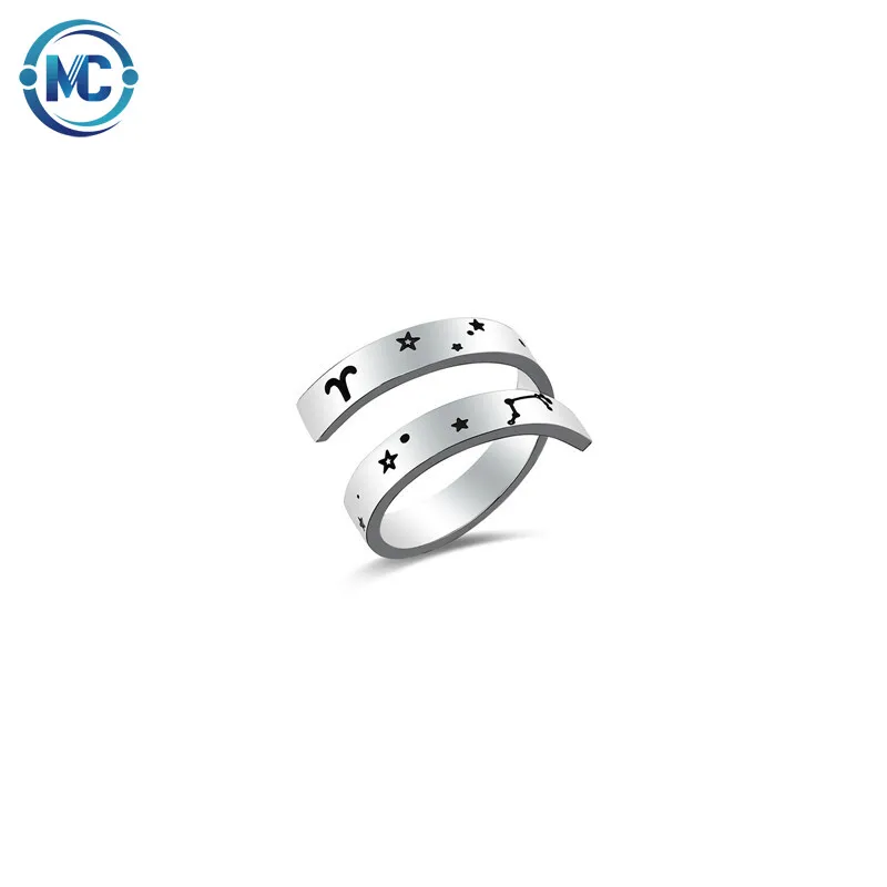 

2021 Personalized 12 zodiac sign For Men Finger Jewelry Ring
