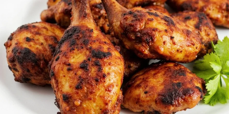 Delicious grilled jerk chicken on a plate