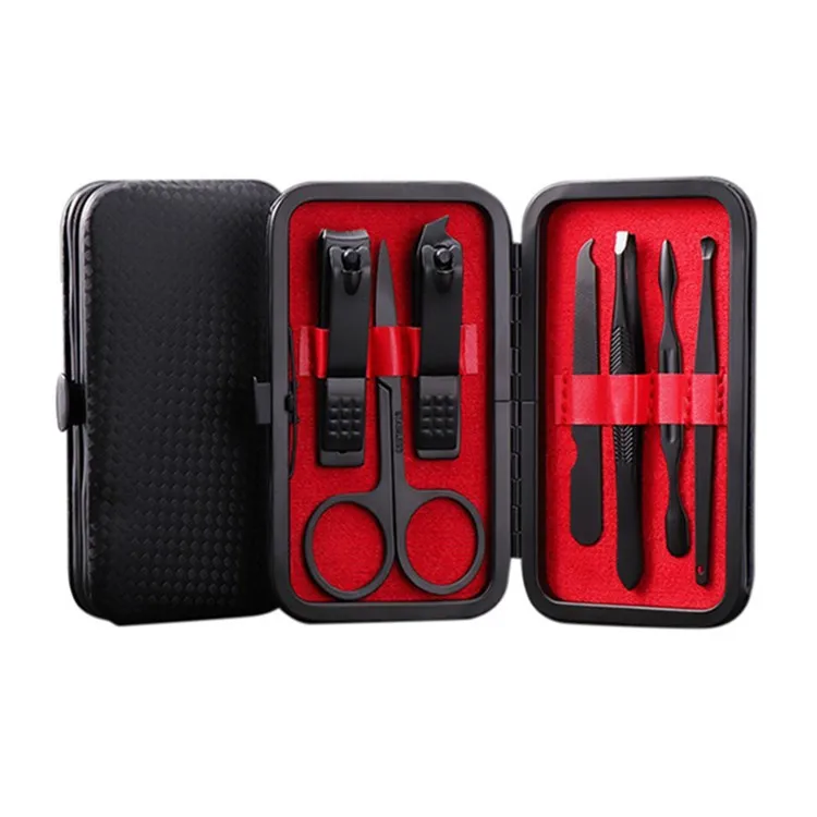 

Manicure tool nail clipper set manicure 7pcs finger nail clippers stainless steel, Black/red