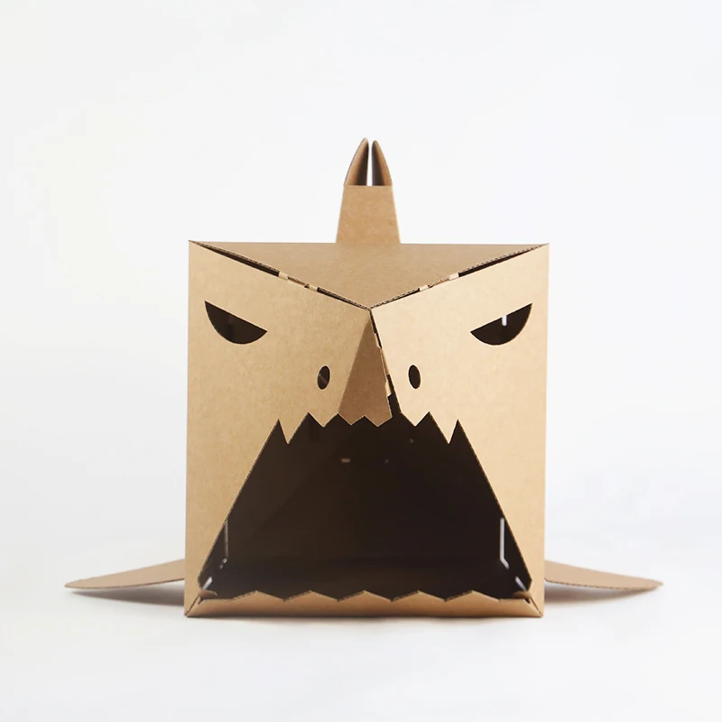 

Boxes For Transporting Cats Personalize Cardboard Cat House Shark Shape Assembling Pet House
