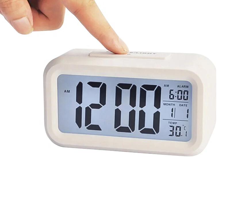 

Plastic 12/24-Hour Format Smart Alarm Clock Digital For Home Decoration, Red, pink, blue, and green