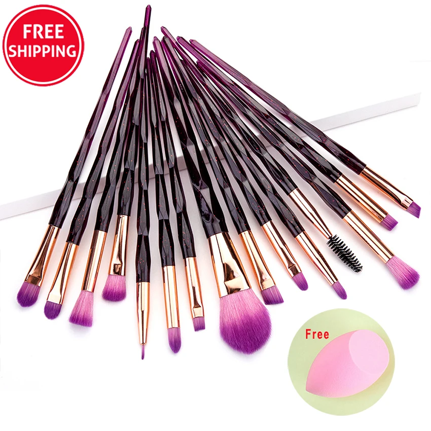 

High Quality Professional Private Label Makeup Brushes Set with 15pcs, Black