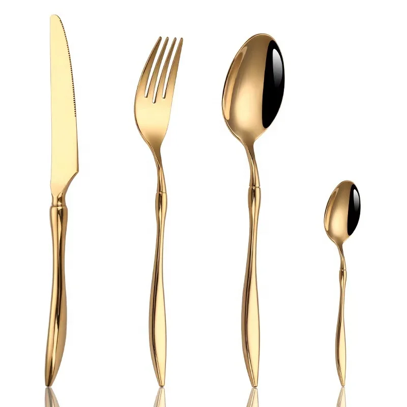 

Kitchen Luxury Catlery Set Gold Cutlery Stainless Steel 18/10 Royal Cutlery Set Customized Logo, Silver/gold/rose gold