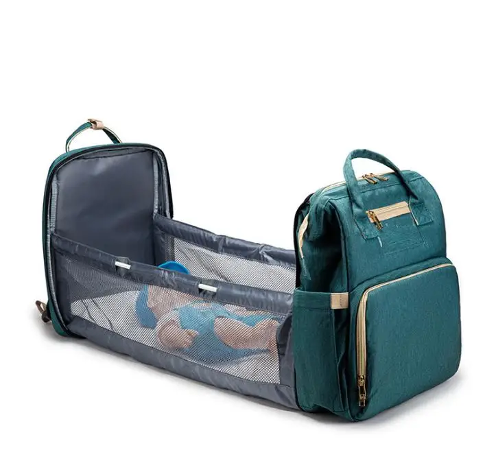 

2021 new arrival multi function baby bag mummy waterproof baby Diaper bag durable baby bag travel in stock, Dark green/light green/black/pink/grey