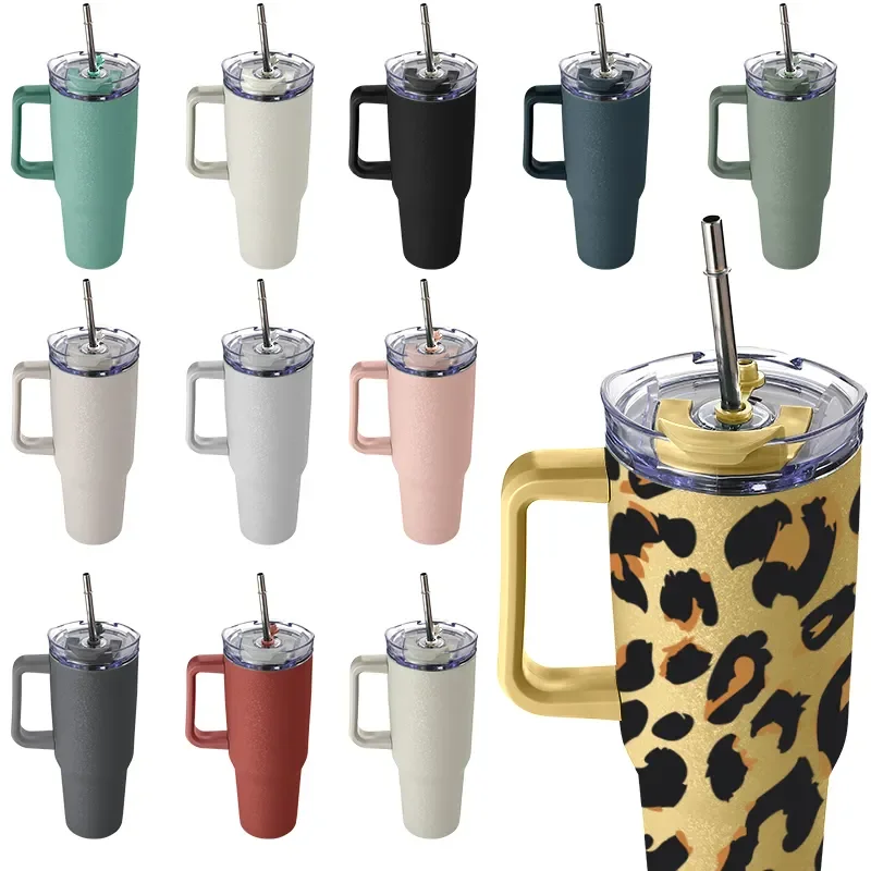 

Hot selling 2023 Adventure Quencher vacuum metal cup stainless travel mug 40oz insulated handle tumbler with lids and straw