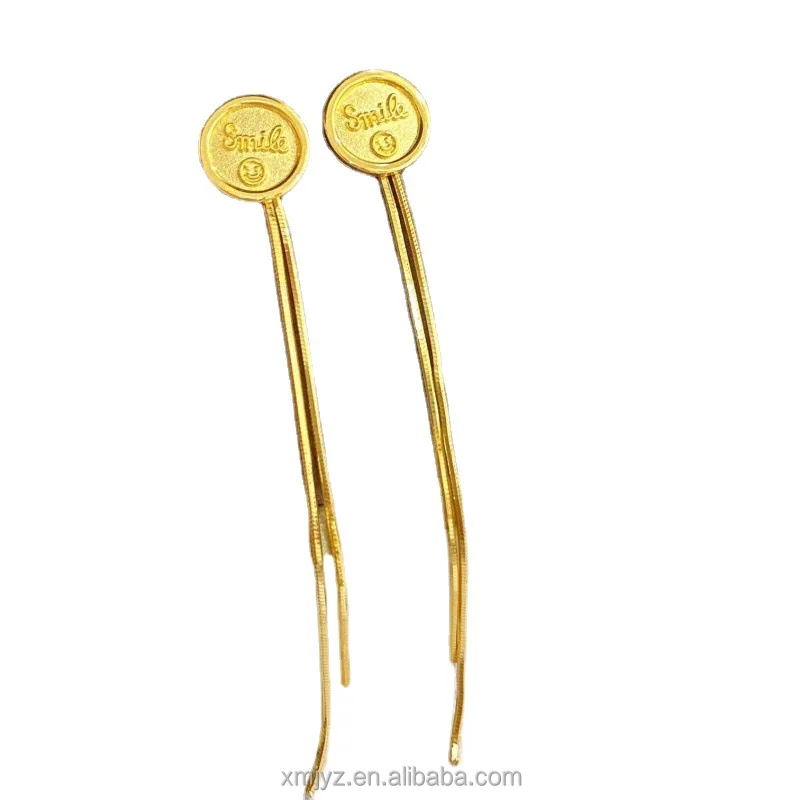 

Certified 5G Gold Earrings New 999 Pure Gold Geometric Ear Hook Snake Bone Tassel Earrings One Style For Dual-Wear