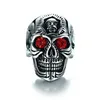 Fashion Jewelry Wholesale Vintage Casting Ghost Head with Ruby Men's Ring