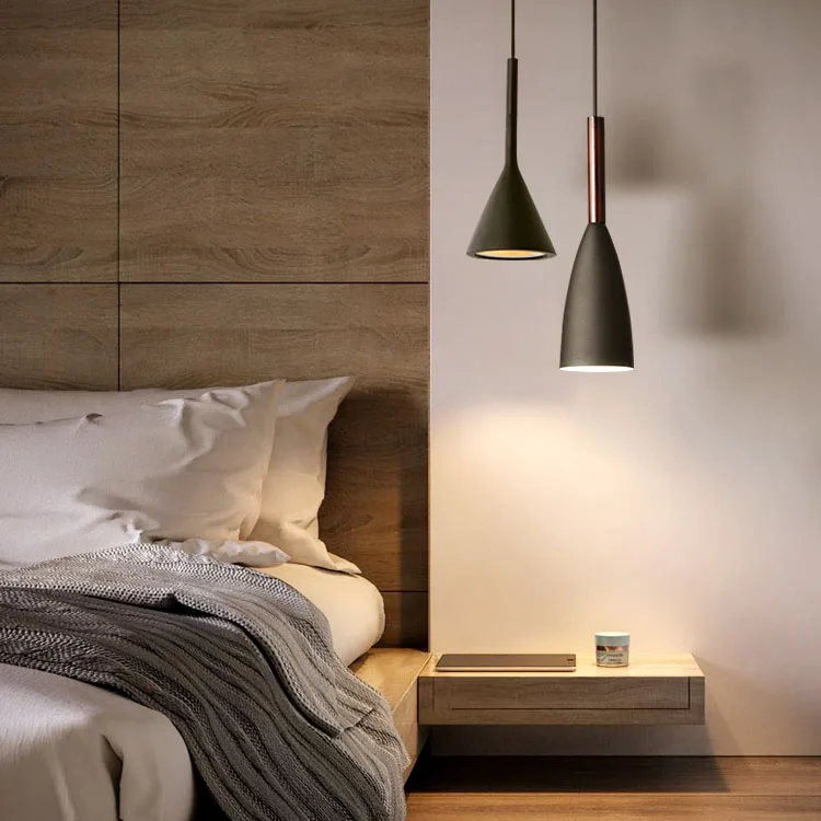 nordic simplicity dining room bedroom small modern hanging bedside pendant lights fixtures