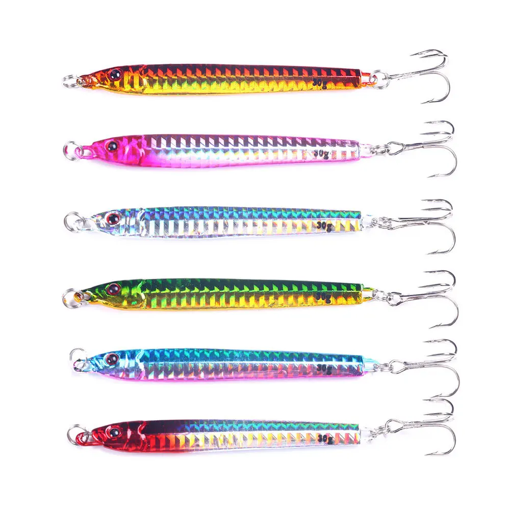 

Isca Artificial Fishing Lure Metal Casting Trolling Bait 9cm 30g Slow Pitch Jigs Lure Sahte Yem Vertical Jigging Lures Saltwater, 6 colors