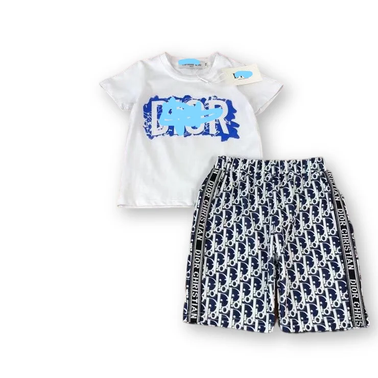 

Wholesale Boy's Cotton T-shirt+casual shorts clothes sets little Kids Childrens Clothing Boy's One-neck T-shirt shorts sets
