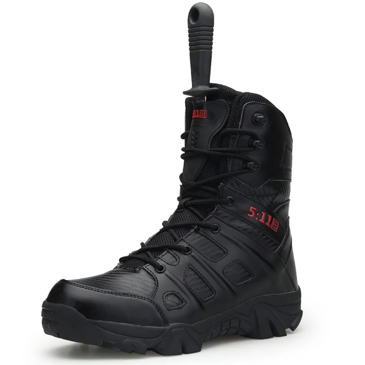 

Fashion High Quality High-top Couple Shoes Police Safety Man Military Leather Snow Boots