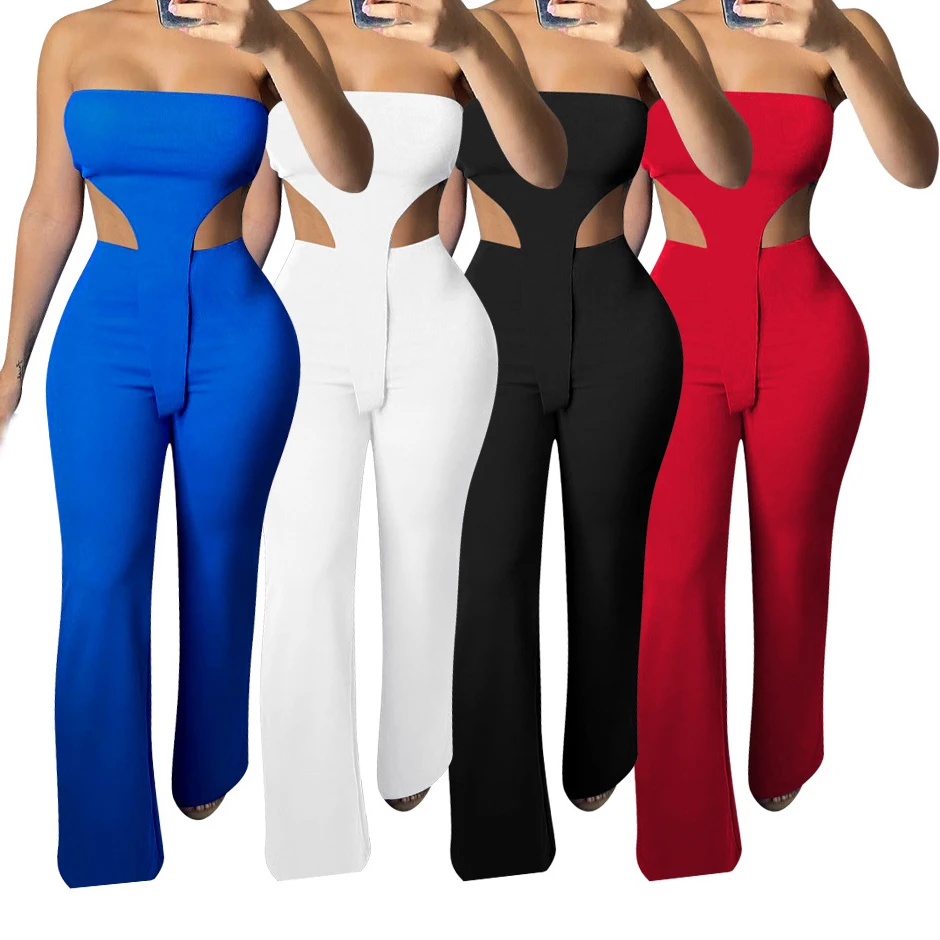 

FS2769D Summer Women Sets Crop Top and Pants solid colors Two Piece Set Street Outfit